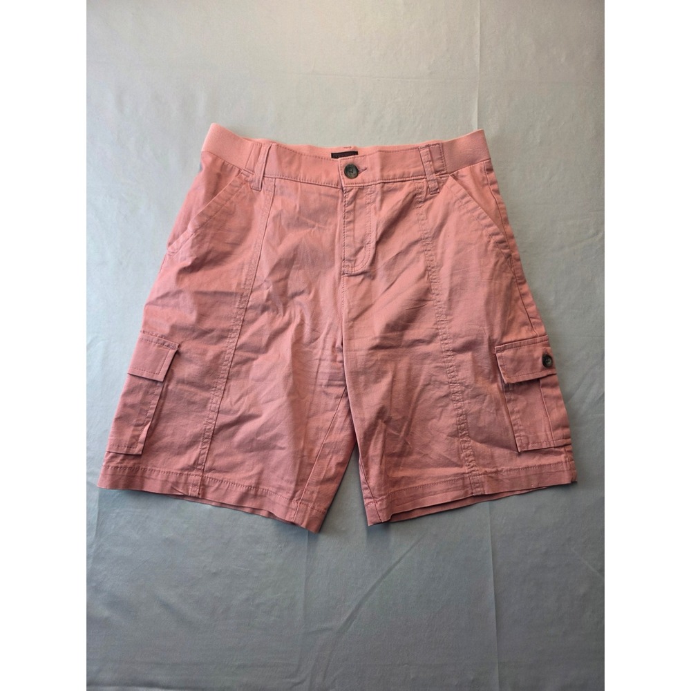 Lee Womens Cargo Shorts Size 6 Pink Mid Rise Cotton Stretch Utility 112328974